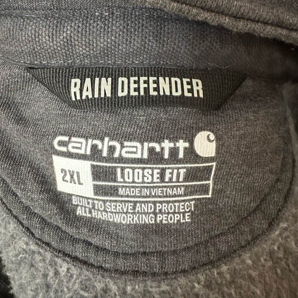 Carhartt Dark Gray Rain Defender Hoodie with Logo - Picture 7 of 12